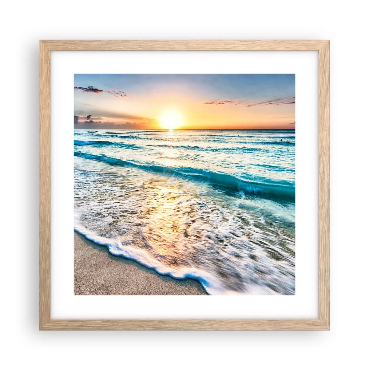 Plakat i ramme af lyst egetræ - Et synspunkt, der er værd at have - 40x40 cm