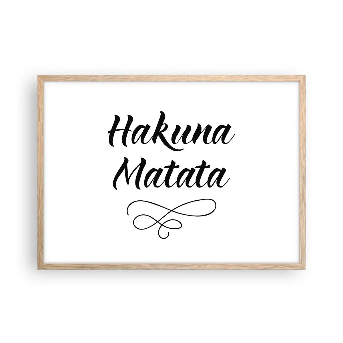 Plakat i ramme af lyst egetræ - Bedste råd - 70x50 cm