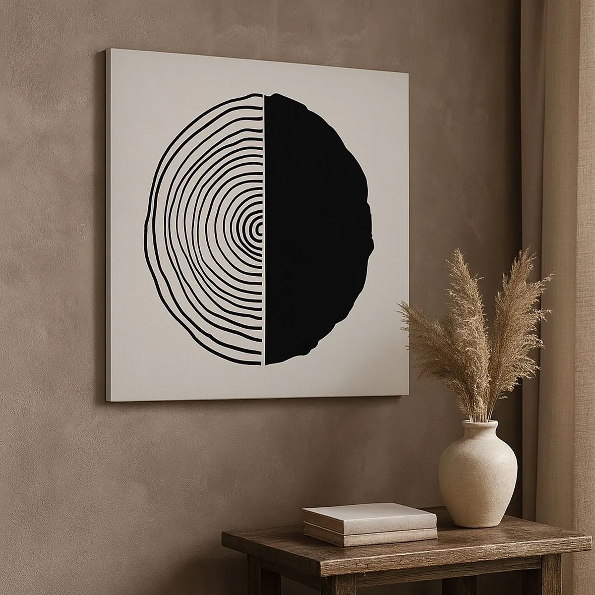 Lærredstryk - Billede på lærred - Halvt og halvt - 30x30 cm