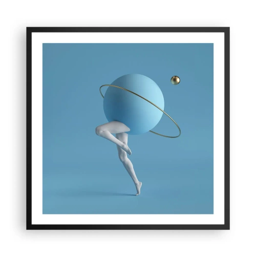 Plakat i sort ramme - Og planeterne går amok - 60x60 cm