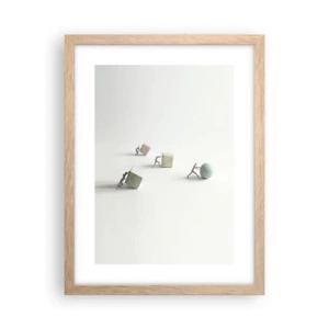 Plakat i ramme af lyst egetræ - Selve livet - 30x40 cm