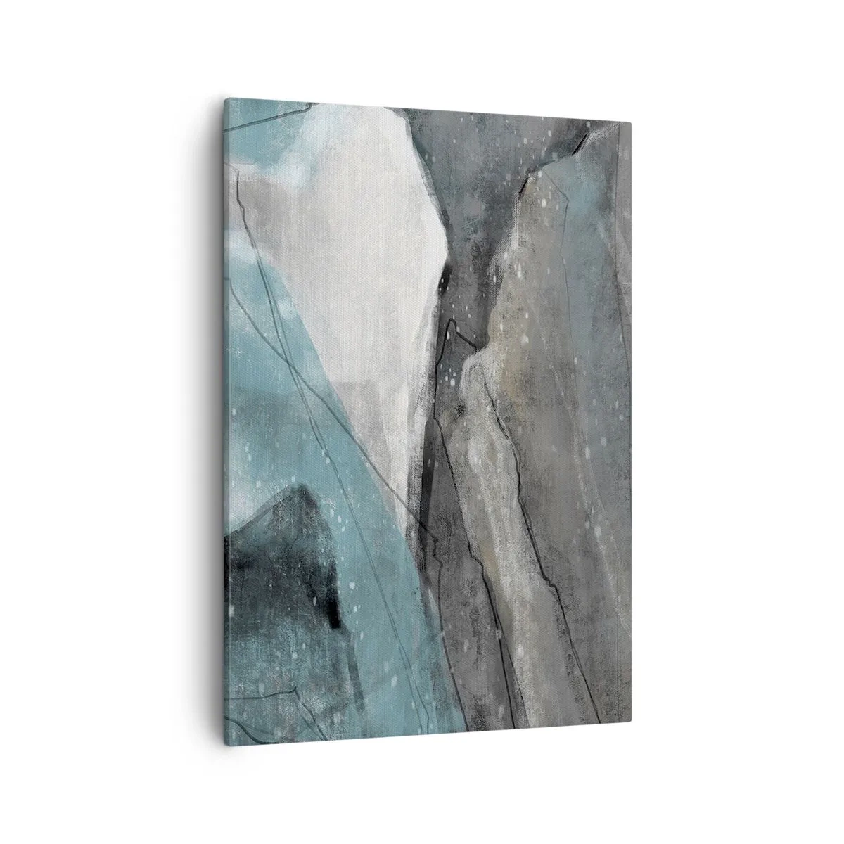 Lærredstryk - Billede på lærred - Abstraktion: klipper og is - 50x70 cm