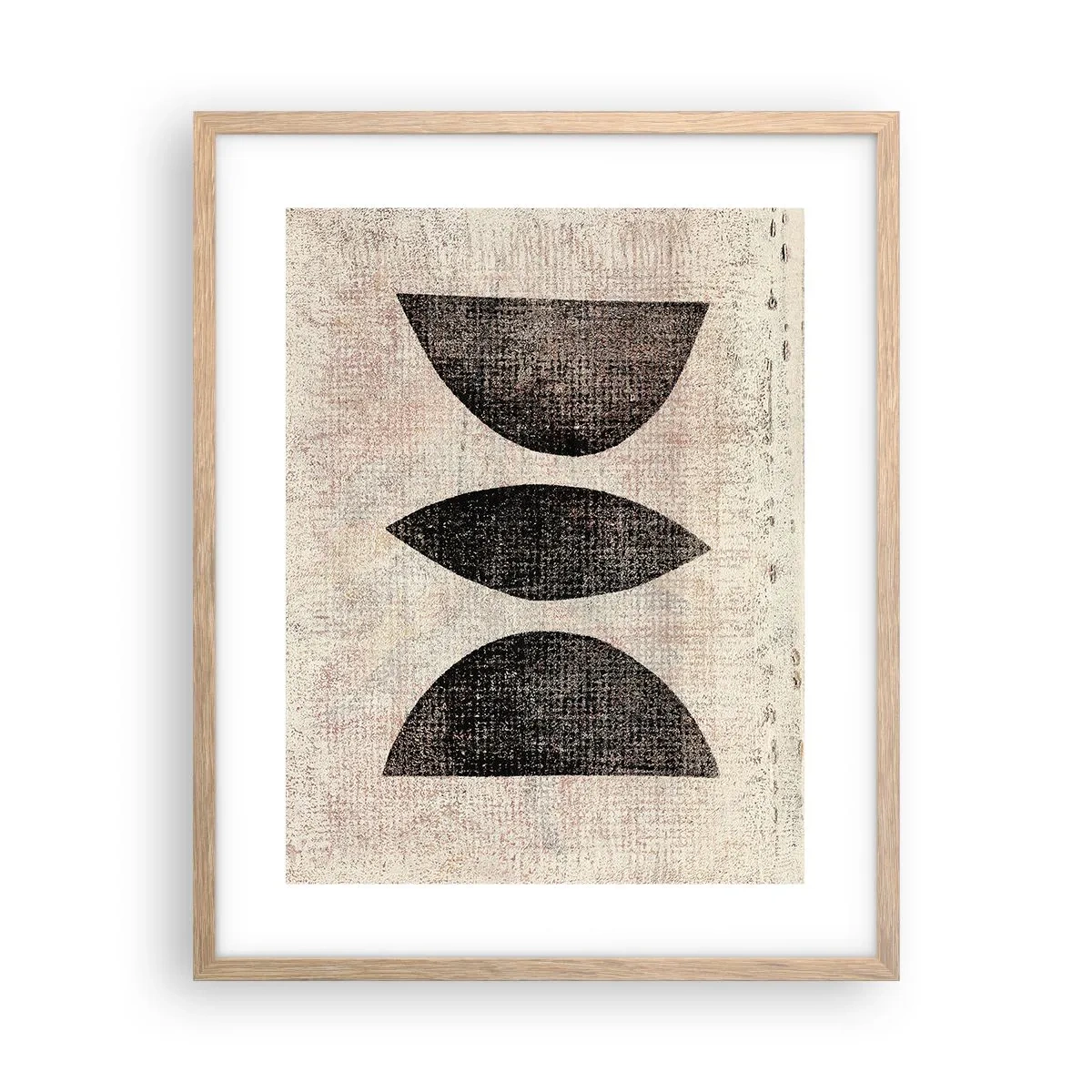 Plakat i ramme af lyst egetræ - Etnisk abstraktion - 40x50 cm