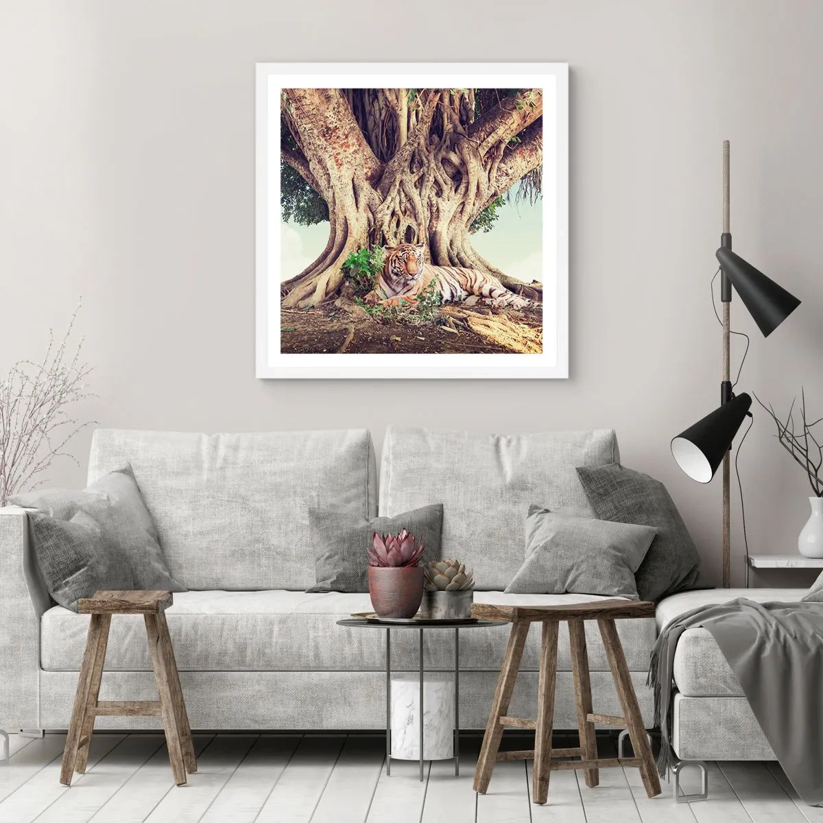 Plakat i hvid ramme - Udsigt fra Første Mosebog - 40x40 cm