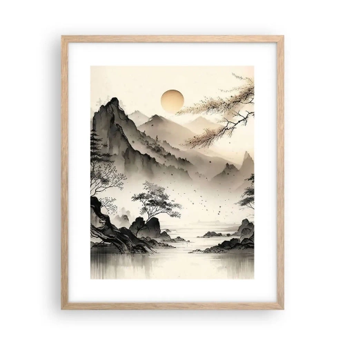 Plakat i ramme af lyst egetræ - Orientens unikke charme - 40x50 cm