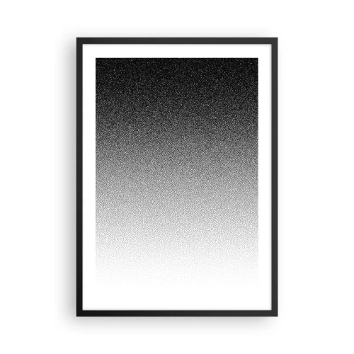 Plakat i sort ramme - Minimalistisk sort-hvid gradient i et prikket mønster - 50x70cm - På vej mod lyset - Moderne vægdekoration til stue og soveværelse ARTTOR