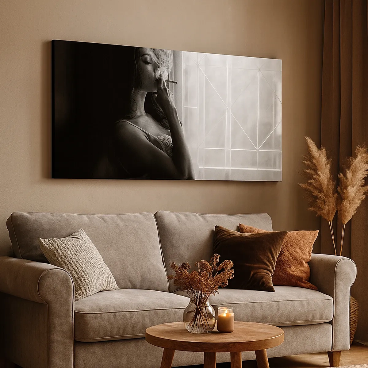 Lærredstryk - Billede på lærred - Et sensuelt øjeblik - 30x30 cm