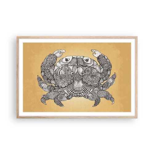 Plakat i ramme af lyst egetræ - Fortællinger om hr. krabbe - 91x61 cm
