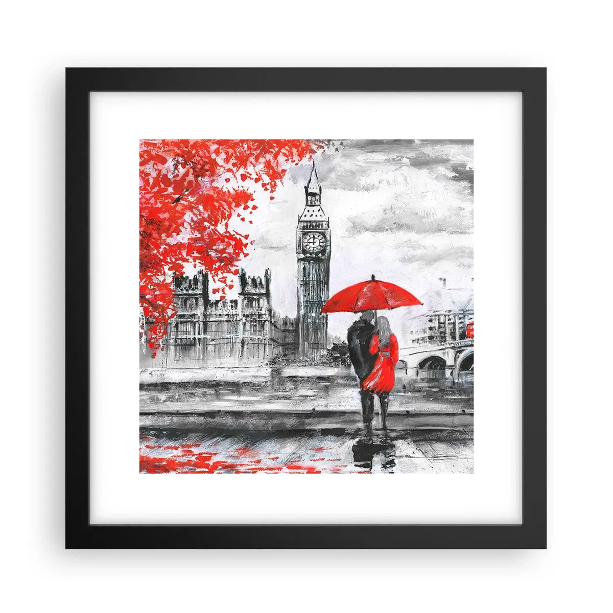 Plakat i sort ramme - Forelsket i London - 30x30 cm
