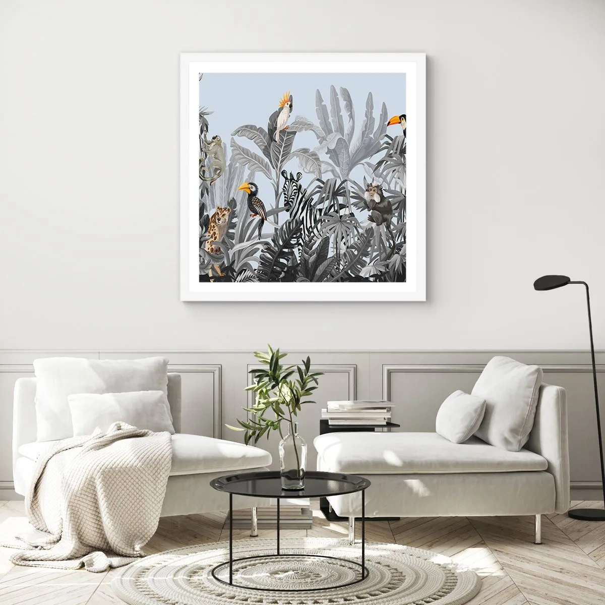 Plakat i hvid ramme - En afrikansk fabel - 50x50 cm