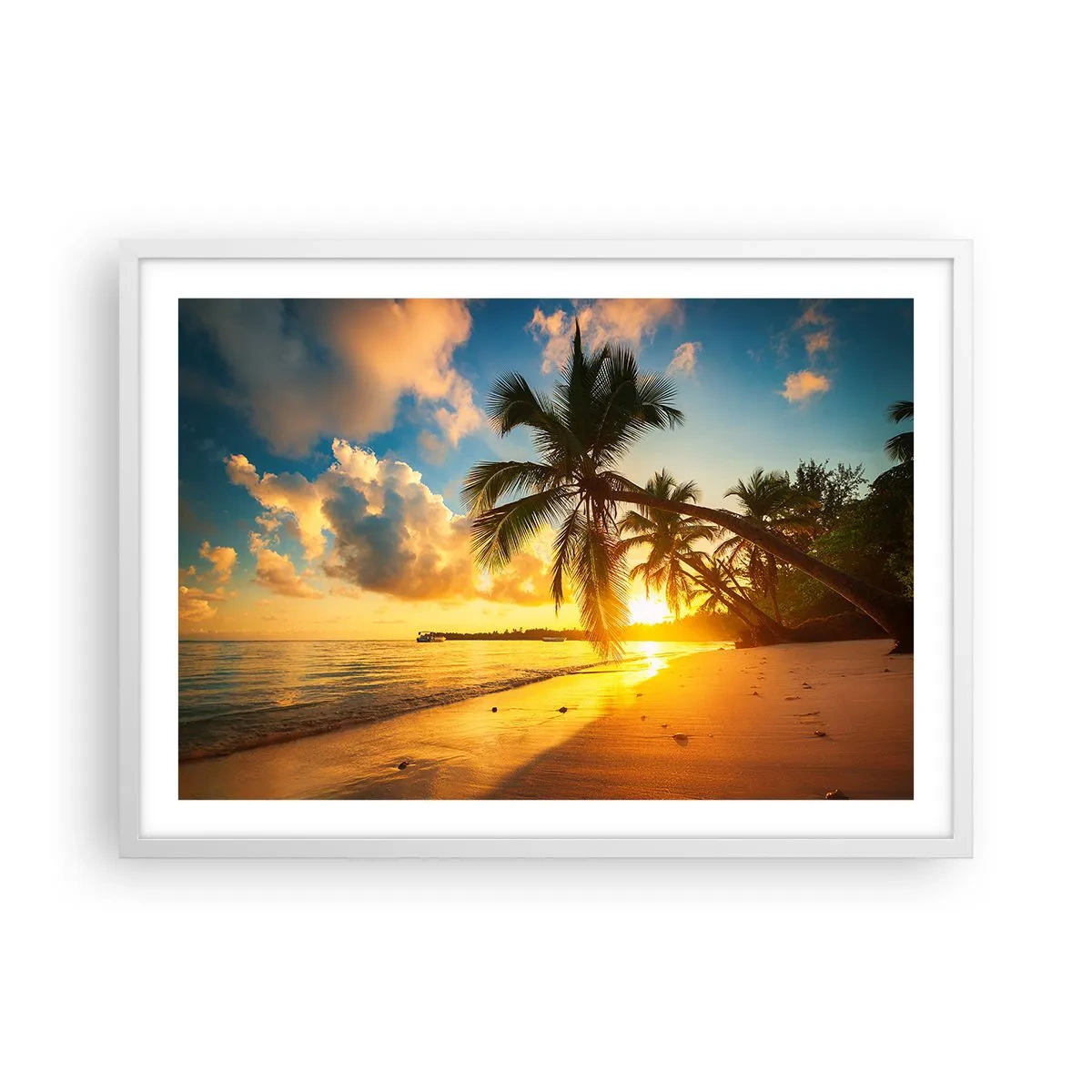 Plakat i hvid ramme - Caribisk drøm - 70x50 cm
