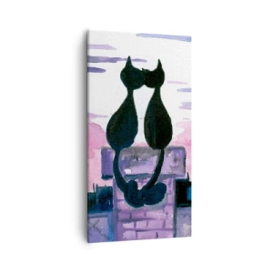 Lærredstryk - Billede på lærred - Rendez-vous under månen - 55x100 cm