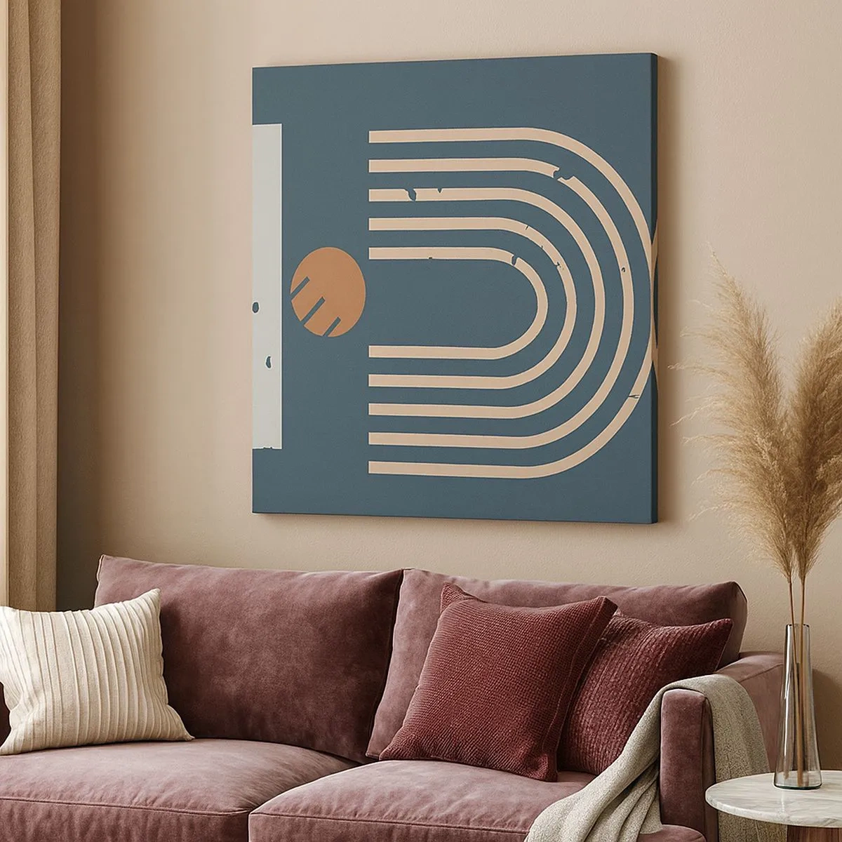 Lærredstryk - Billede på lærred - Geometri på granatæble - 30x30 cm