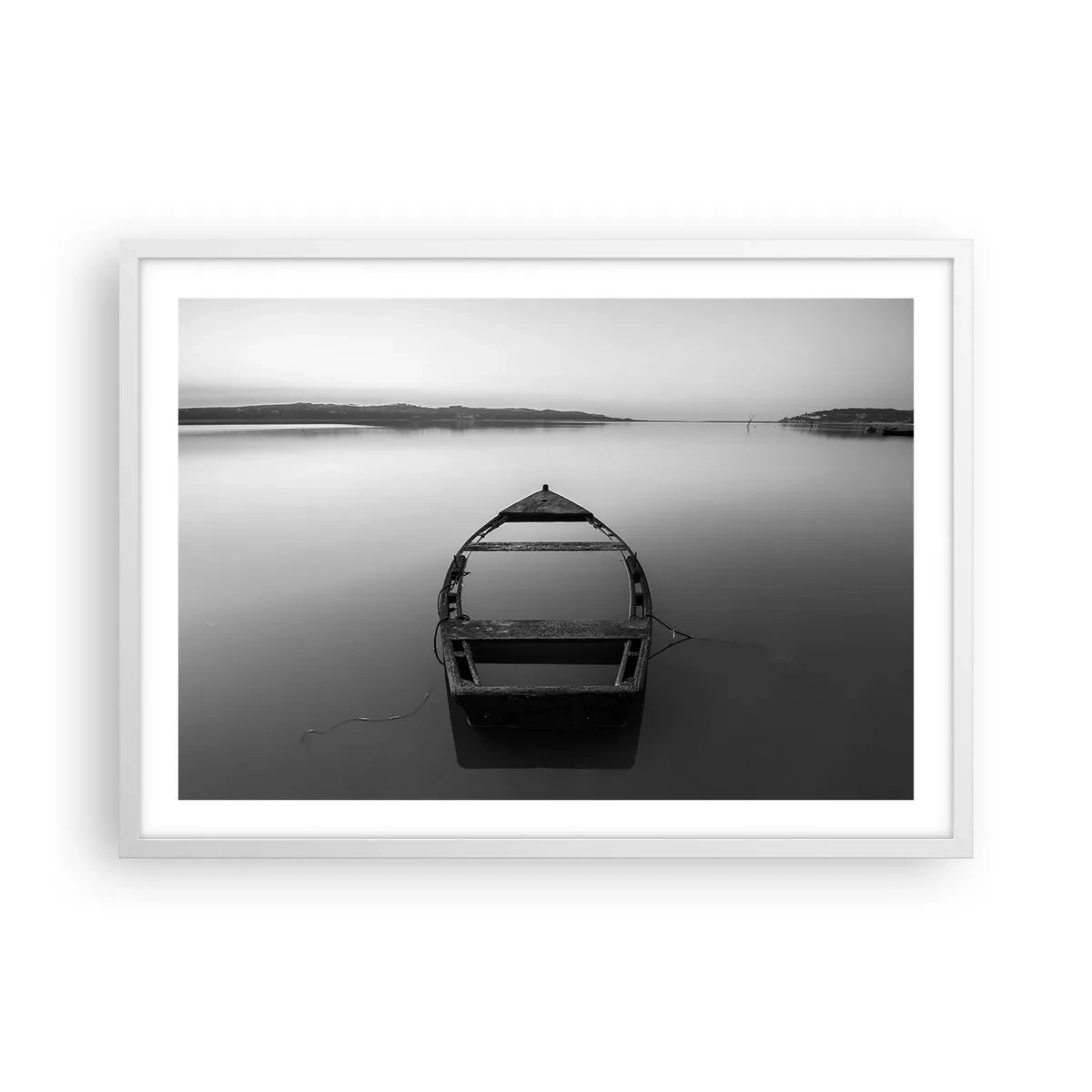 Plakat i hvid ramme - Længsel og melankoli - 70x50 cm