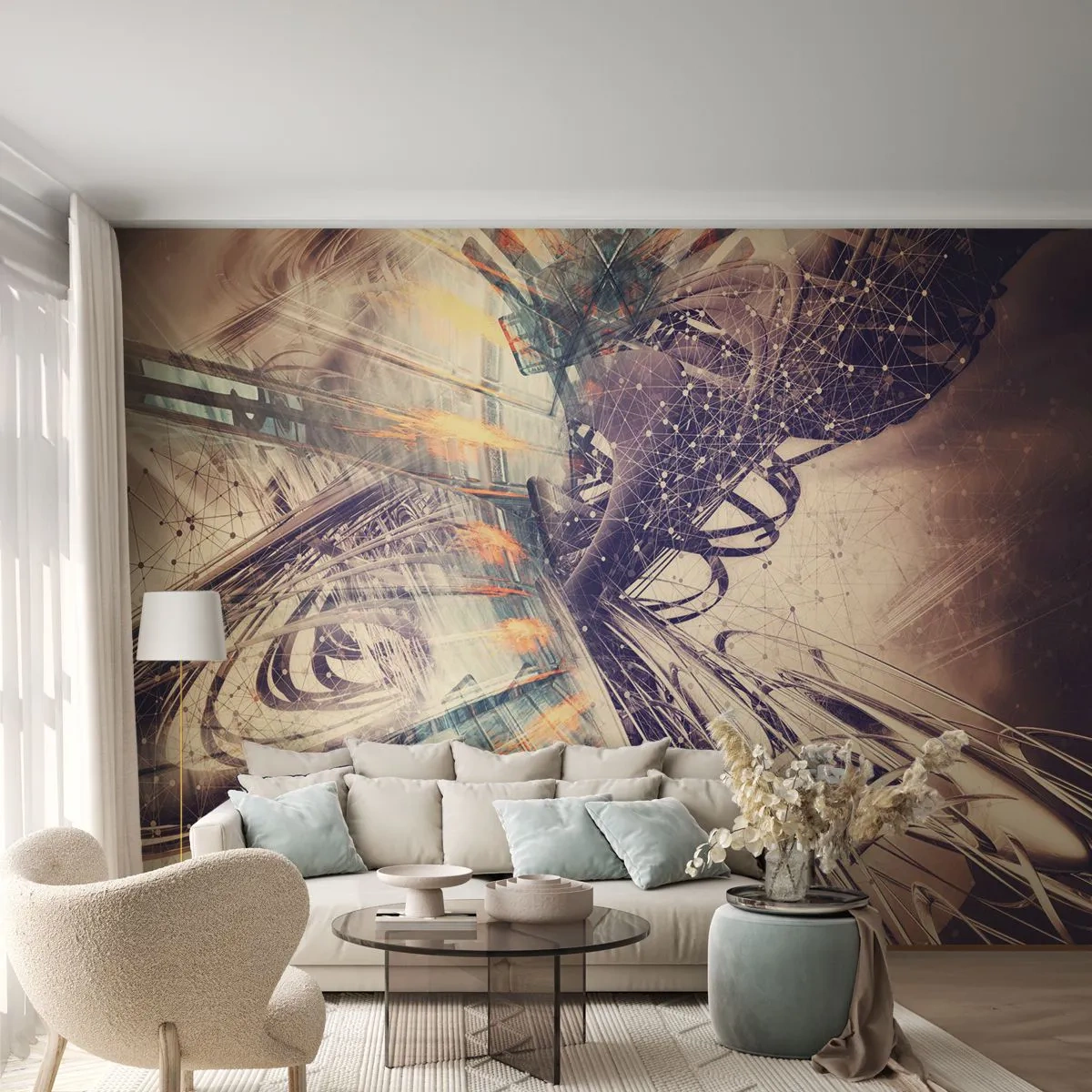 Fototapet Standard Eco - I stor hast - Abstraktion, Stykke, Grafik - 200x140 cm