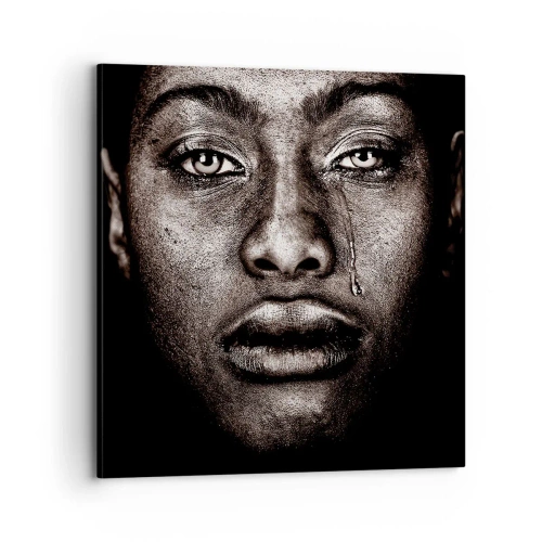 Lærredstryk - Billede på lærred - Én tåre - 70x70 cm