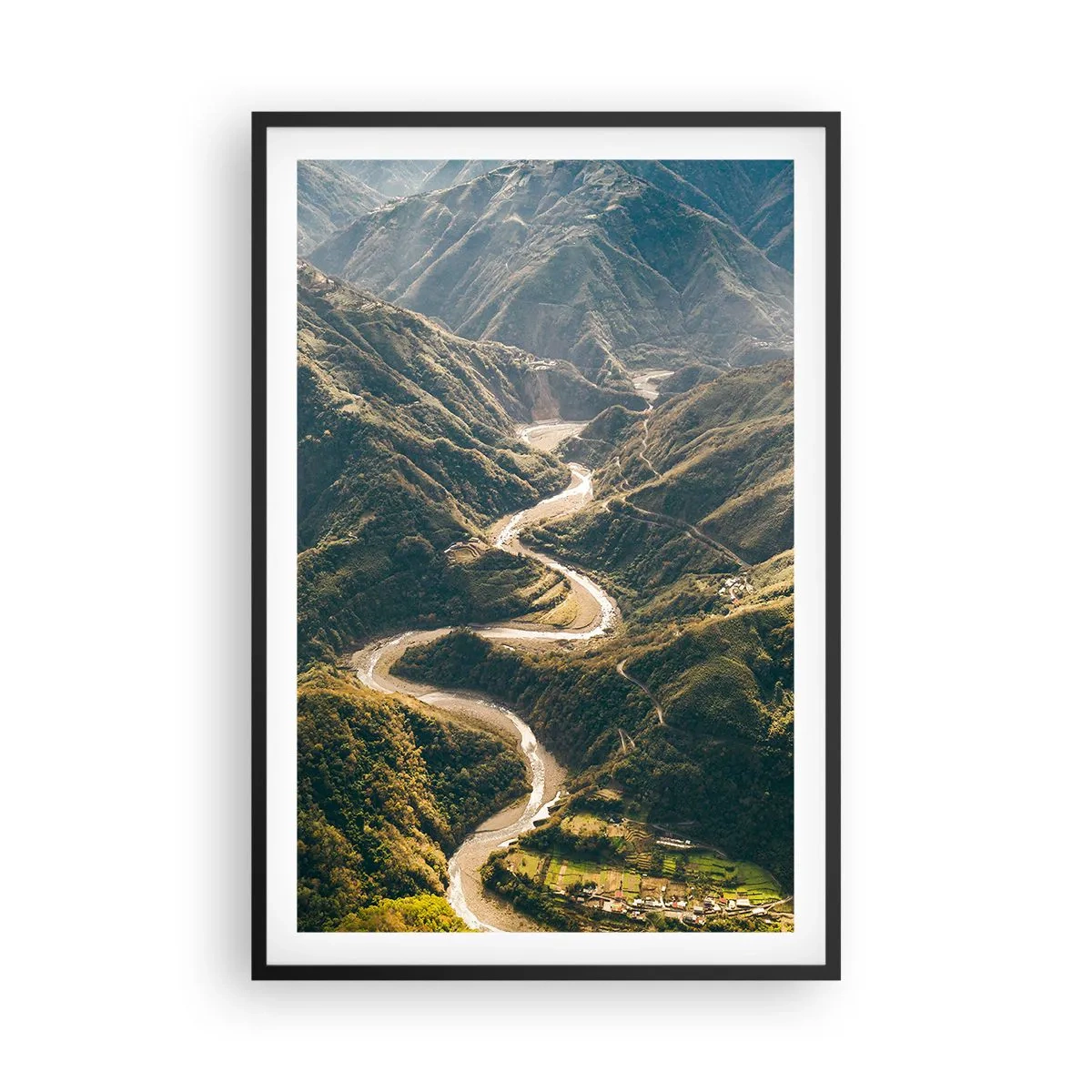 Plakat i sort ramme - Direkte fra hjertet af bjergene - 61x91 cm