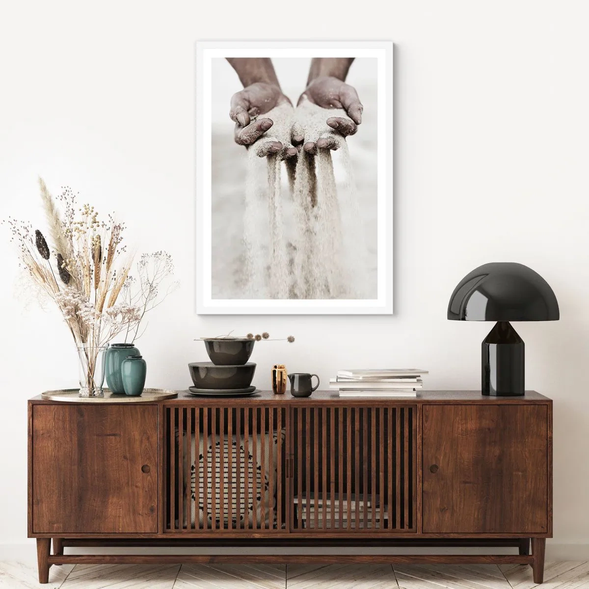 Plakat i hvid ramme - Med disse hænder... - 40x50 cm