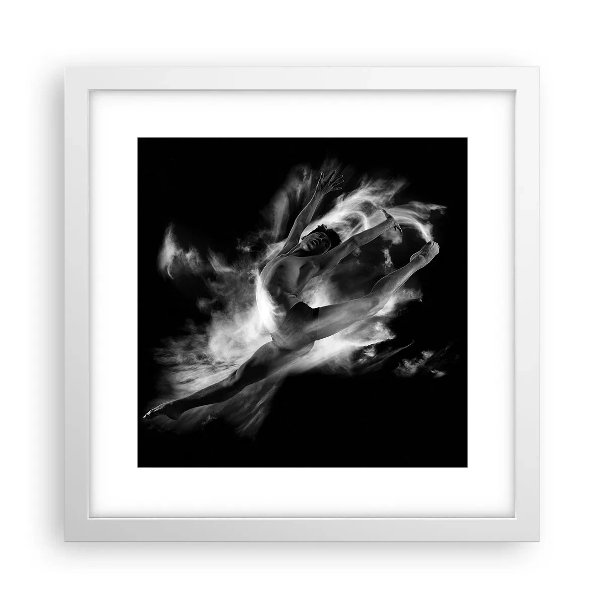 Plakat i hvid ramme - Stoppet under flyvning - 30x30 cm