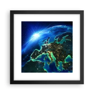 Plakat i sort ramme - Et funklende Europa - 30x30 cm