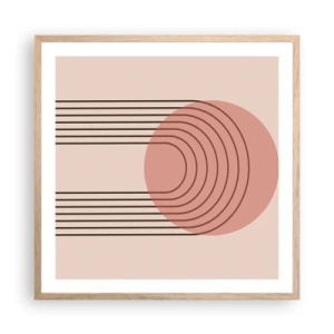 Plakat i ramme af lyst egetræ - Uimodståelig tiltrækningskraft - 60x60 cm