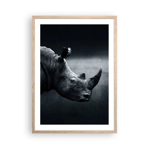 Plakat i ramme af lyst egetræ - Højre profil - 50x70 cm