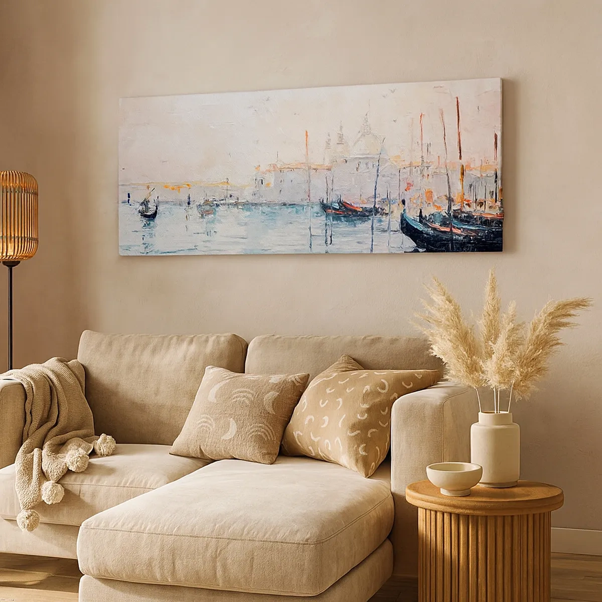 Lærredstryk - Billede på lærred - Bag vandet, bag tågen, bag tågen - 30x30 cm