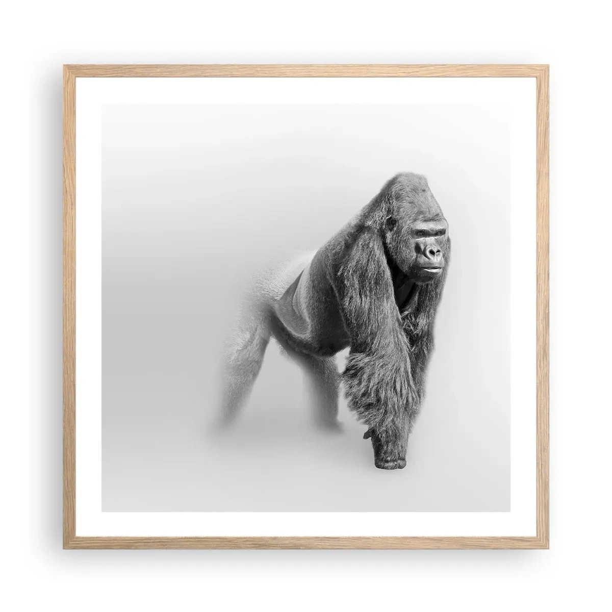 Plakat i ramme af lyst egetræ - Selvsikker på sin styrke - 60x60 cm