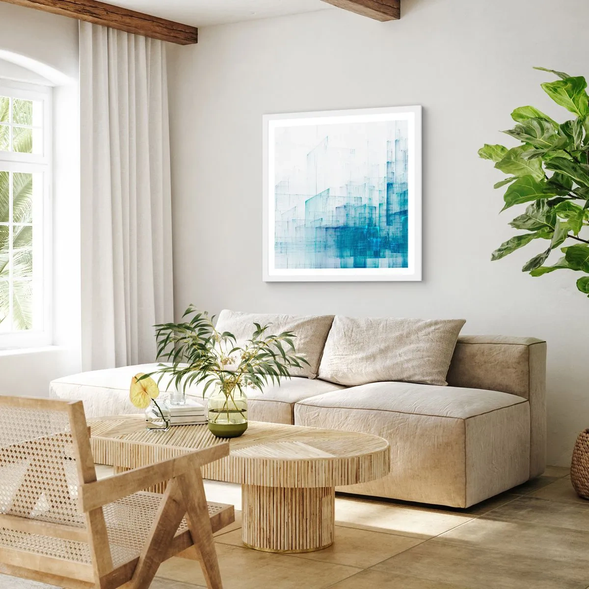 Plakat i hvid ramme - Hvordan rummet blev til - 60x60 cm