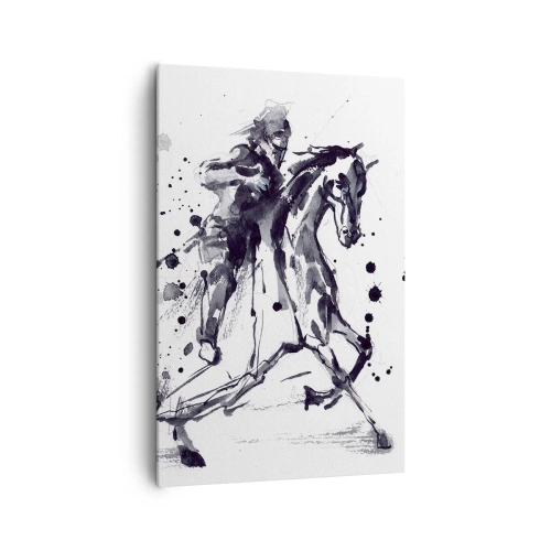 Lærredstryk - Billede på lærred - Sort ridder - 80x120 cm