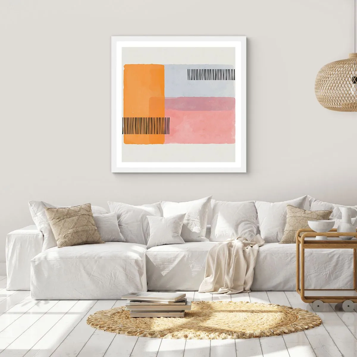 Plakat i hvid ramme - Fra hjørne til hjørne - 40x40 cm