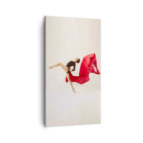 Lærredstryk - Billede på lærred - Rød og sort - 45x80 cm