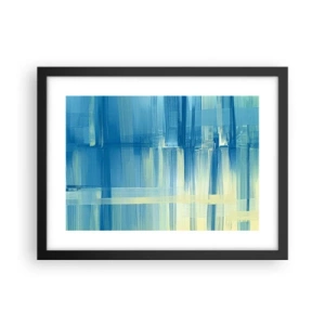 Plakat i sort ramme - Komposition i turkis - 40x30 cm