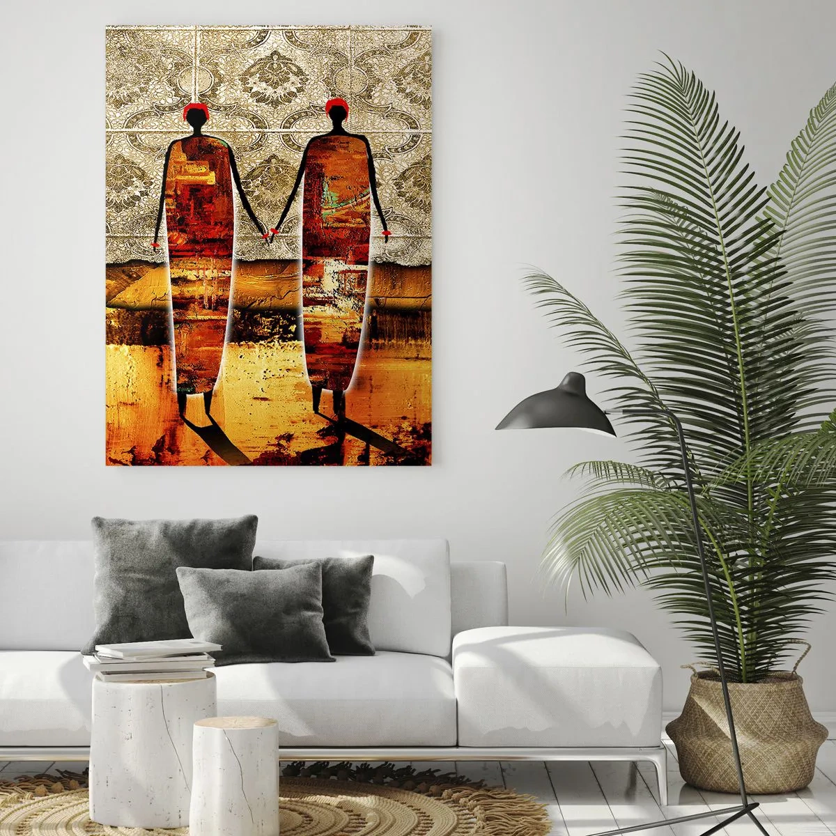 Billede på glas - Etnisk sammensætning i farverne i Afrika - 50x70 cm