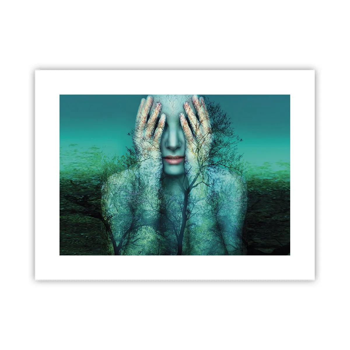 Plakat - Nedsænket i blåt - 40x30 cm