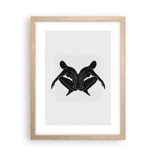 Plakat i ramme af lyst egetræ - En delt sjæl - 30x40 cm