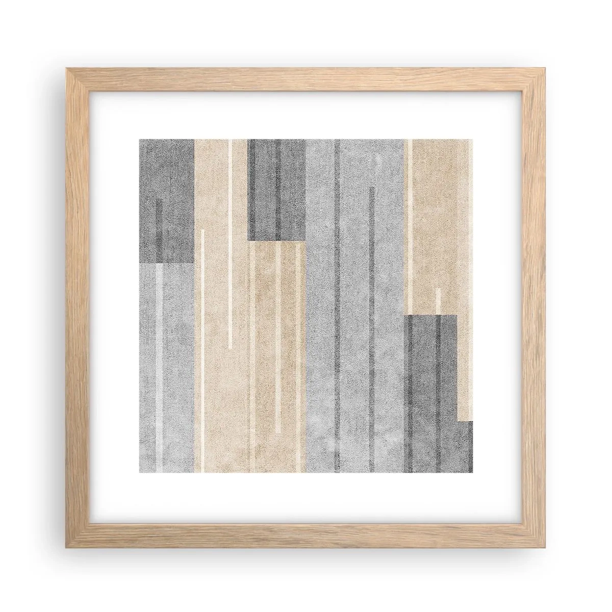 Plakat i ramme af lyst egetræ - Komposition: hold den lodret - 30x30 cm