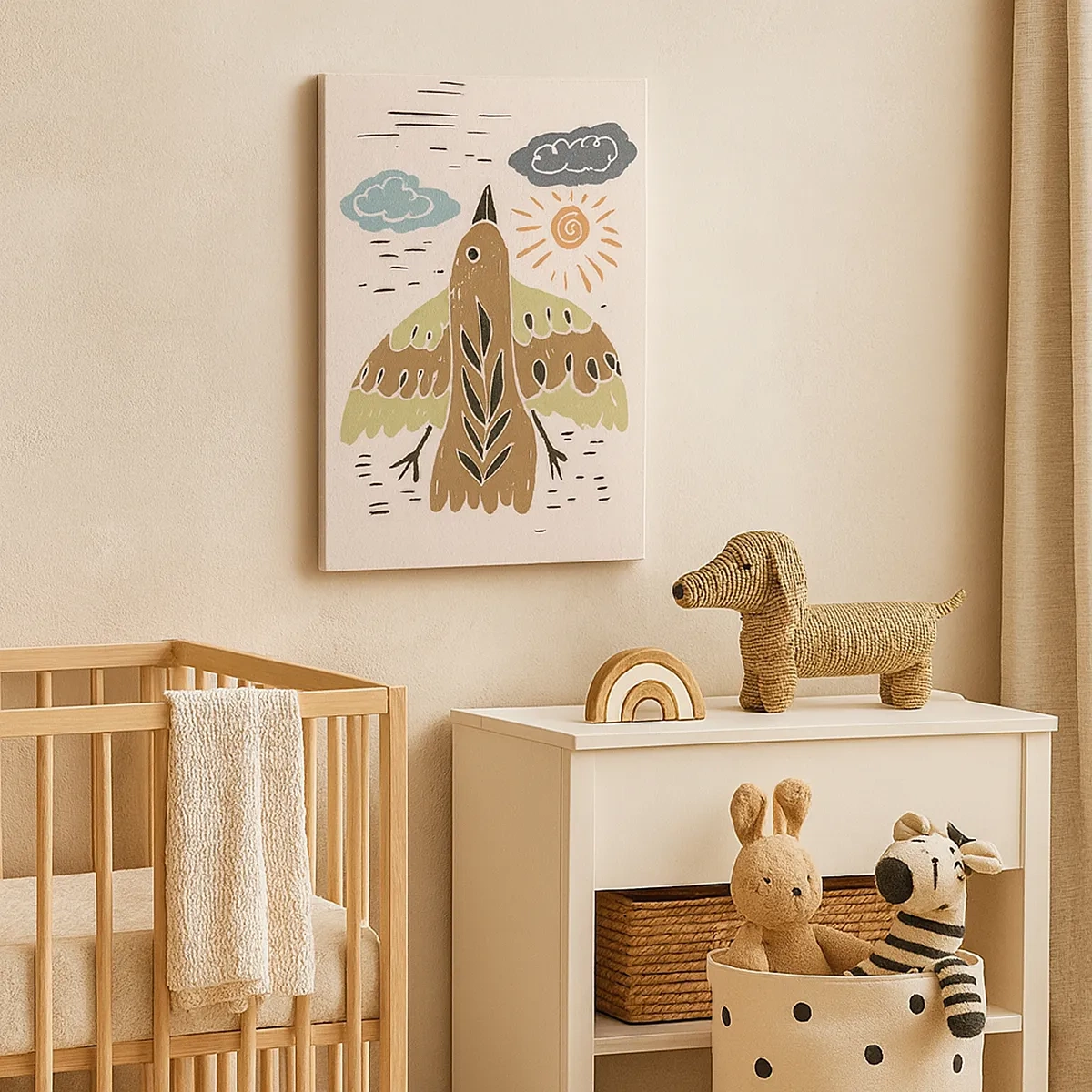 Lærredstryk - Billede på lærred - Glædelig flugt - 50x70 cm