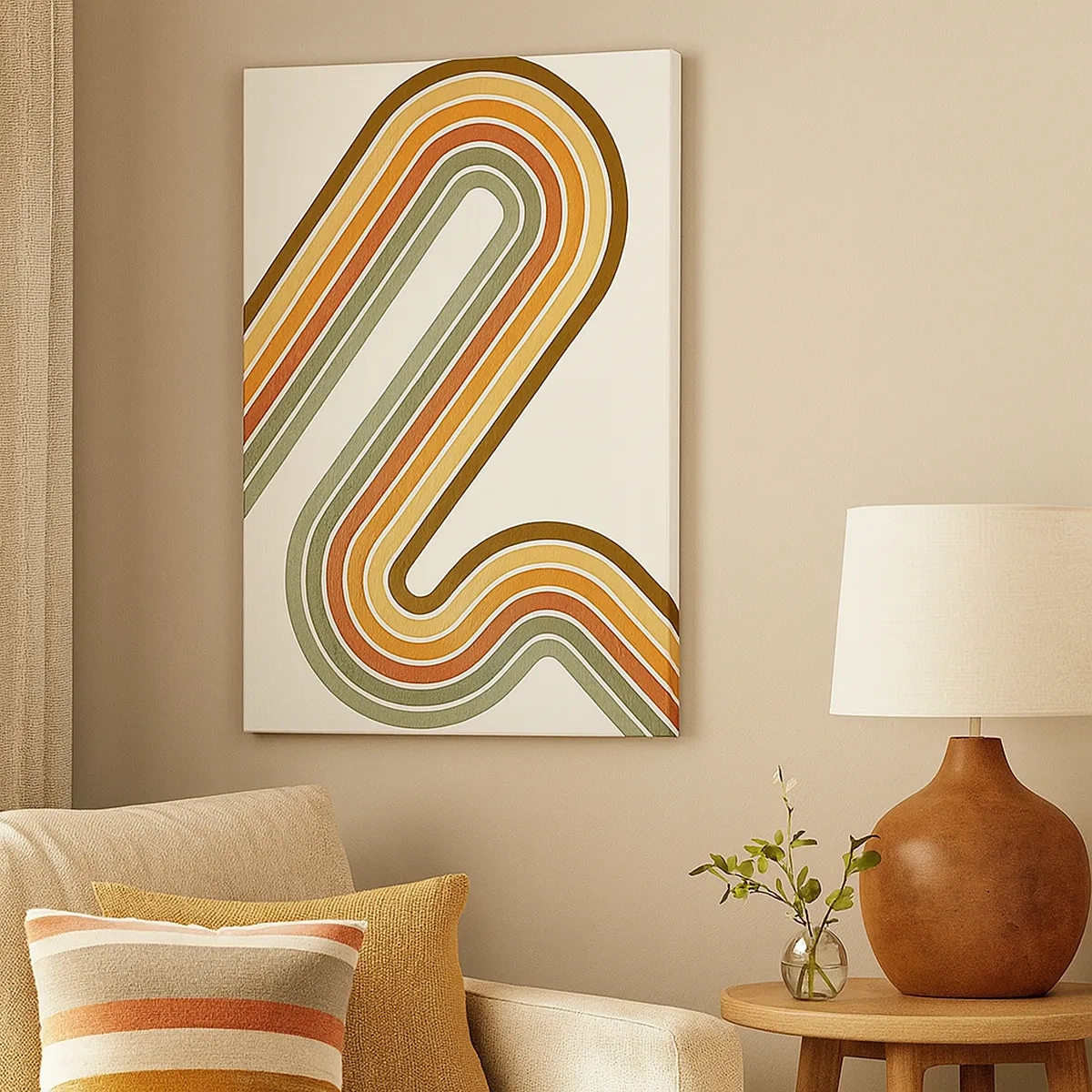 Lærredstryk - Billede på lærred - Zigzag til destinationen - 50x70 cm