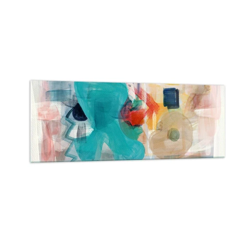 Billede på glas - Et farverigt spil - 140x50 cm
