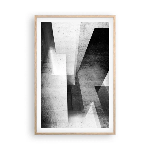 Plakat i ramme af lyst egetræ - Rummet struktur - 61x91 cm