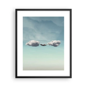 Plakat i sort ramme - Lykken i øjeblikket - 40x50 cm