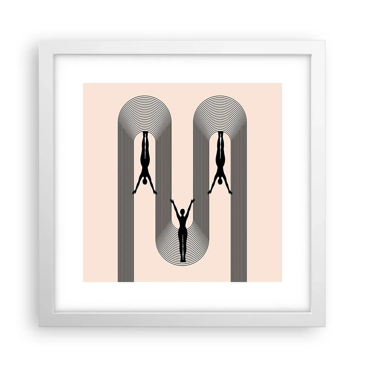 Plakat i hvid ramme - På hovedet nedad - 30x30 cm