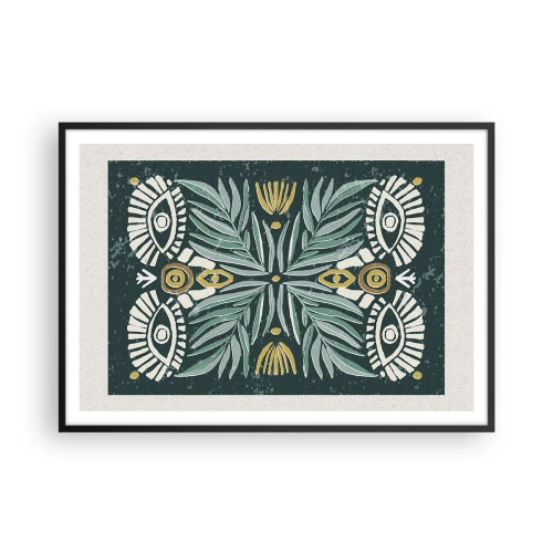 Plakat i sort ramme - Som en folkeudskæring - 100x70 cm