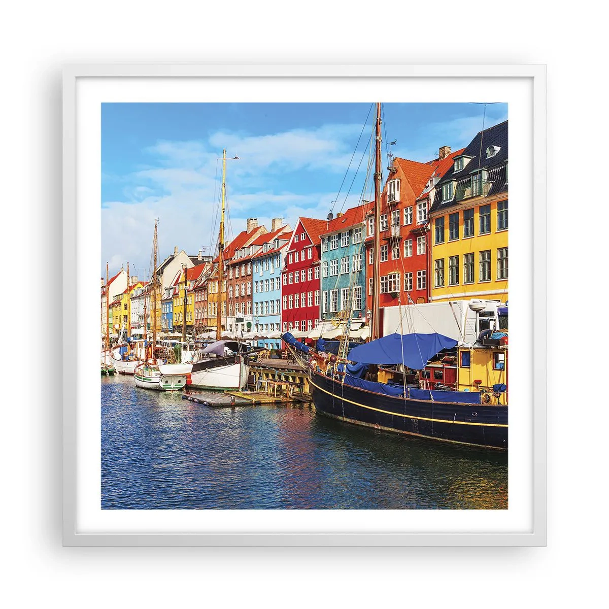Plakat i hvid ramme - Glædelig kaj - 60x60 cm