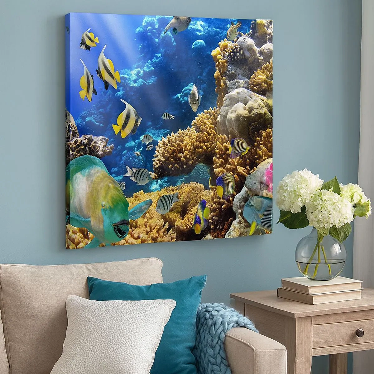 Lærredstryk - Billede på lærred - Tung trafik på feriestien - 30x30 cm