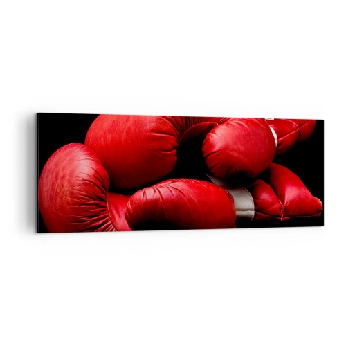 Lærredstryk - Billede på lærred - Kampens spænding bag os - 140x50 cm