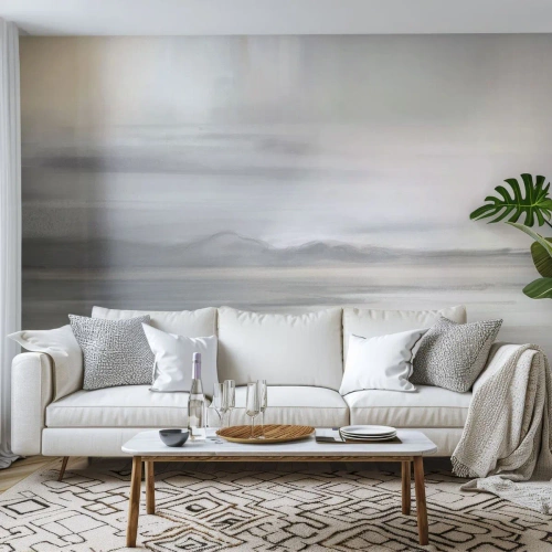 Fototapet Premium Canvas - En tankevækkende afstand - Lyse, Stykke, Abstraktion - 100x70 cm