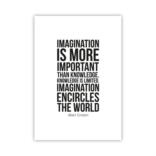 Plakat - Einstein om fantasiens kraft - 70x100 cm