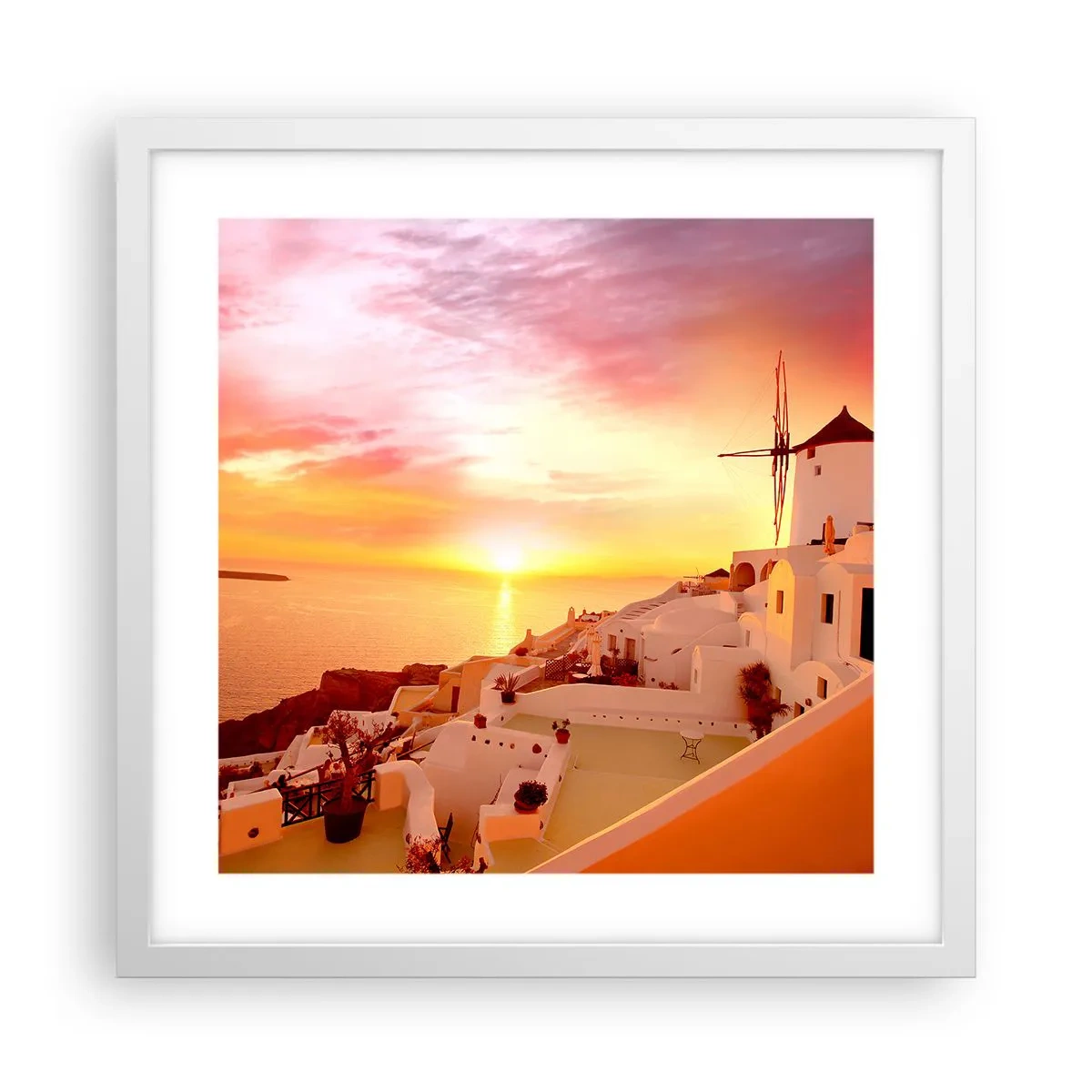 Plakat i hvid ramme - Opløses i hvidt og guld - 40x40 cm